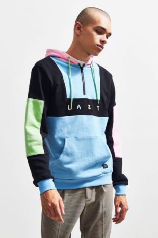 Lazy Oaf Color Panel Hoodie Sweatshirt