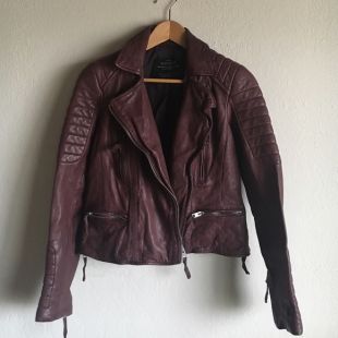 Oxblood allsaints leather top jacket