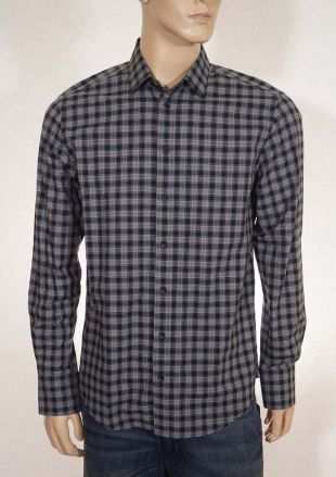 Rag & Bone Men's Dark Grey Plaid Spread Collar Charles Casual Dress Shirt 15.5  | eBay