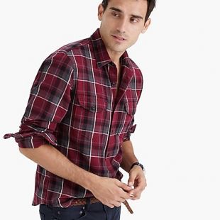 Midweight flannel shirt in vintage chimney plaid