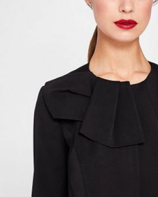 Rayal Bow Neck Peplum Jacket