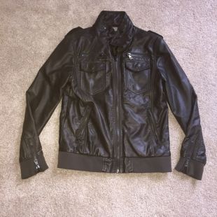 Faux Leather Moto Jacket  Charles & 1/2
