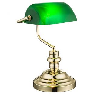 Lampe de bureau des lampe banquiers de la lampe antique table rétro nostalgique en vert antique 2491 K