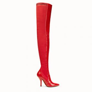 Fendi - Fendi Red leather cuissard boots