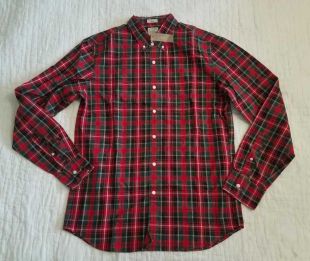 NEW MEN'S M L XL J CREW SLIM SECRET WASH SHIRT IN CHERRY PLAID  | eBay