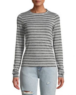 Rag & Bone Striped Slim Long Sleeve Crewneck Top