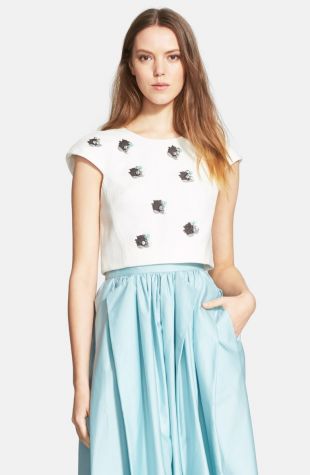 'Nuage' Beaded Crop Top