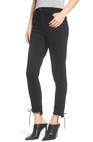 Citizens of Humanity Olivia High Waist Lace Up Hem Slim Jeans