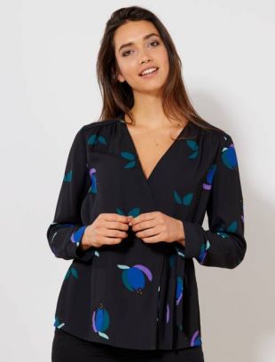 Blouse cache cœur imprimée
