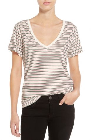 Current/Elliott Stripe V Neck Tee | Nordstrom