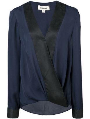 L'agence Two tone Wrap Blouse