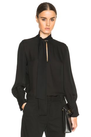 NILI LOTAN - Nili Lotan Tie Neck Top in Black