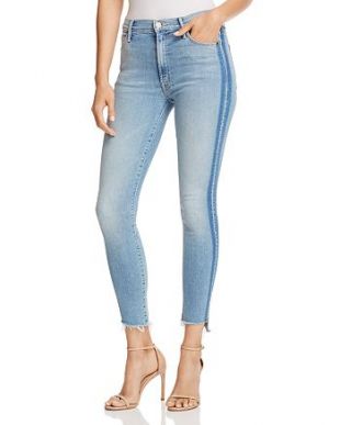 Mother - Stunner Side-Stripe Ankle Step-Hem Fray Skinny Jeans