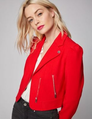 Veste courte à détails zippés