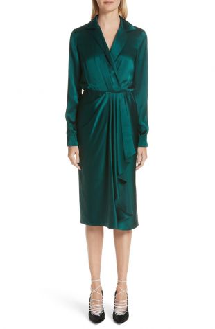 Surplice Silk Charmeuse Dress | Nordstrom