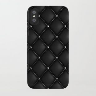 Black Quilted Leather iPhone Case by seafoam12