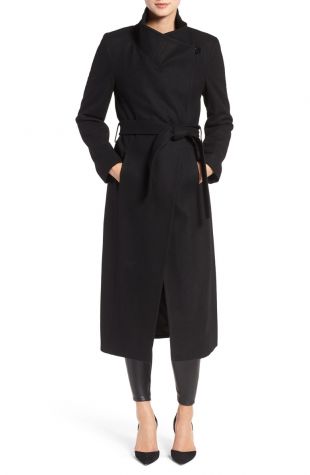 Kenneth Cole New York Fencer Melton Wool Maxi Coat