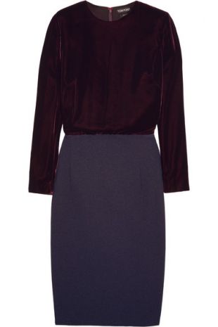 Velvet and Stretch Crepe Dress
