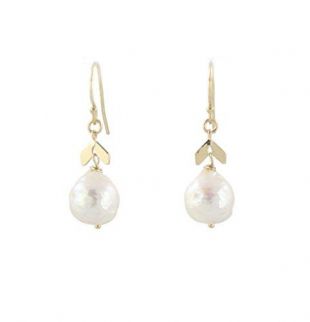 Pearl Chevron Drop Earrings