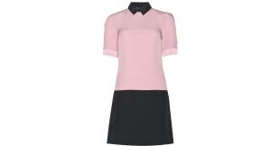 Black Two Tone Crepe Dress   Lyst