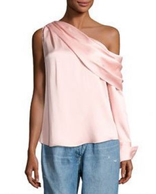 Monse - Monse One Shoulder Long Sleeve Draped Top