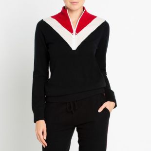 pull cachemire femme NOIR / BLANC / ROUGE HARLEY |