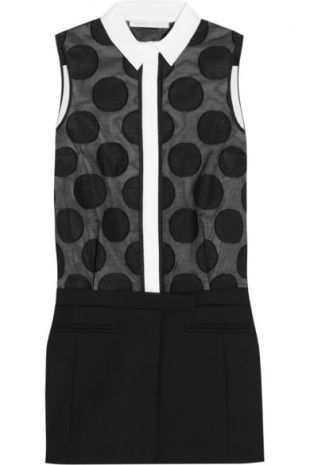 Organza and cotton blend mini dress