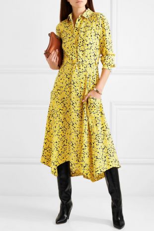 cedric charlier C dric Charlier Asymmetric floral print silk