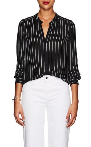 L'Agence Bardot Striped Silk Blouse | Barneys New York
