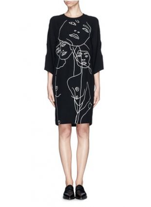 Intarsia Graphic Shift Dress |
