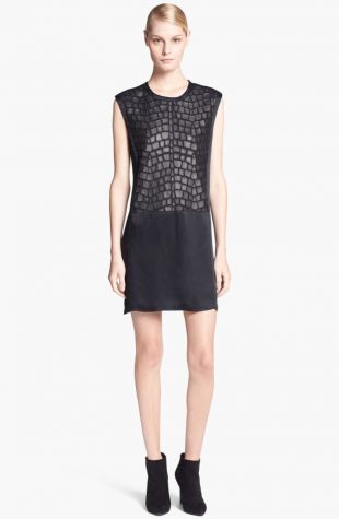 'Fractal' Leather Detail Minidress | Nordstrom