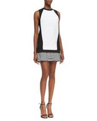 Knit Stripe Flounce Sheath Dress