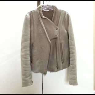 Distress Shearling Jacket