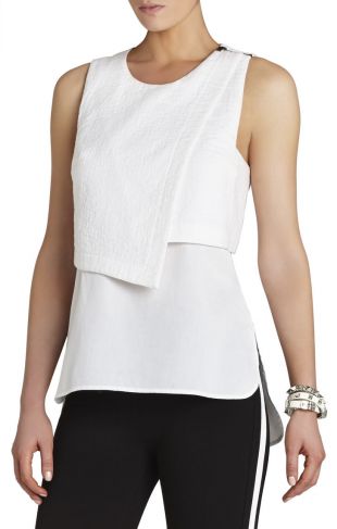 Alyssa Sleeveless Asymmetrical Overlay Top