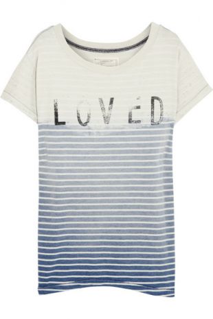 Loved distressed cotton T shirt