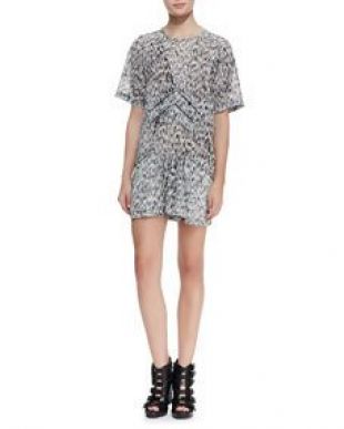 Carline Short Sleeve Printed Dress