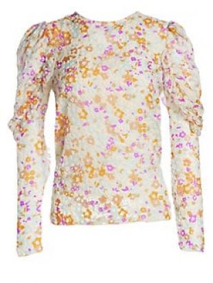 See by Chloe - See by Chloé Velvet Burnout Floral Blouse