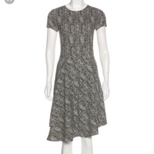 Cap Sleeve Herringbone Dress