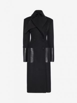 ‎Alexander McQueen Women‎'s ‎Black ‎ ‎Double Breasted Wool Coat
