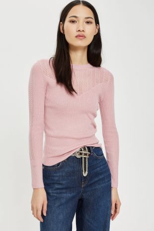 Topshop Pointelle Detail Top