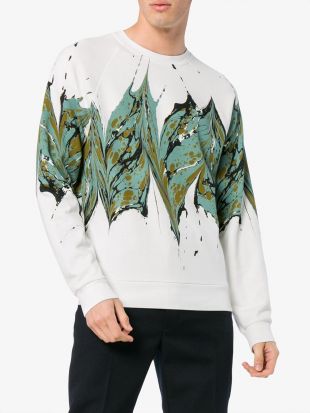 Dries Van Noten Splash Print Crew Neck Sweatshirt