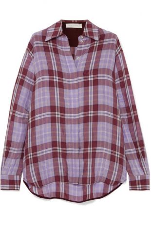 Victoria Beckham - Victoria Beckham Oversized checked crinkled taffeta ...