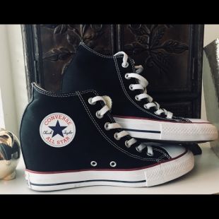 converse chuck taylor all star lux wedge mid black
