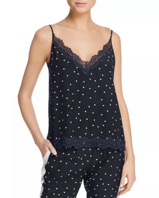 Dame de Ceur Lace-Trimmed Heart-Print Cami