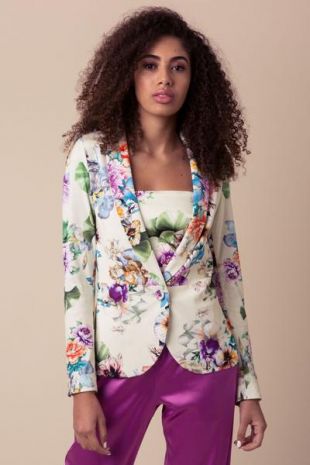 Adriana Iglesias Multi Colored Silk Bel Air Jacket