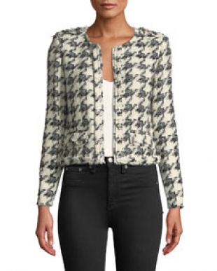 Iro Hope Strong Shoulder Cropped Tweed Jacket