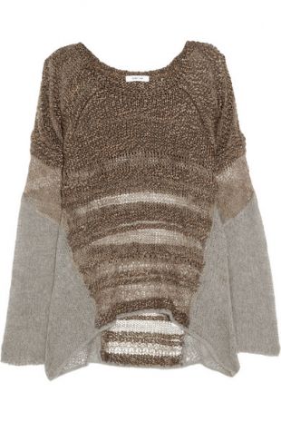Knitted silk and alpaca blend sweater
