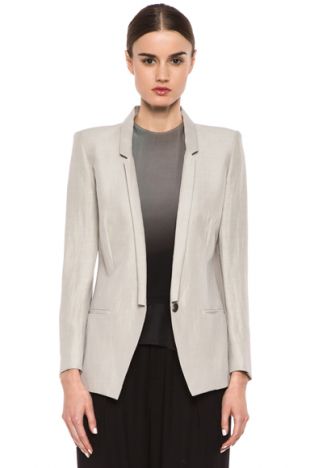Matrix Linen Slim Lapel Blazer in Quartz | FWRD
