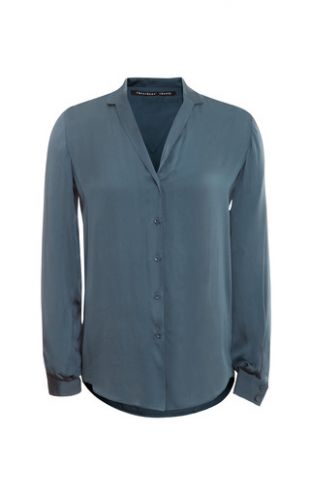 Brana Fayl Silk Button Down Blouse