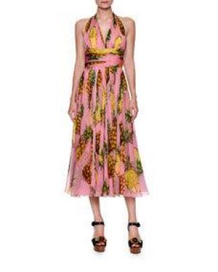 dolce and gabbana pink pineapple dress Luxury fashion & independent designers